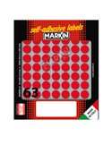 Etichetta adesiva rosso tonda Ø14mm (10fogli x 63etichette) Markin 10005RO
