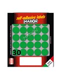 Etichetta adesiva verde tonda Ø22mm (10fogli x 30etichette) Markin 10007VE