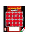 Etichetta adesiva rosso tonda Ø22mm (10fogli x 30etichette) Markin 10007RO