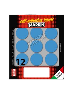 Etichetta adesiva blu tonda Ø34mm (10fogli x 12etichette) Markin X10009BL MARKIN ETICHETTE IN FOGLIETTI