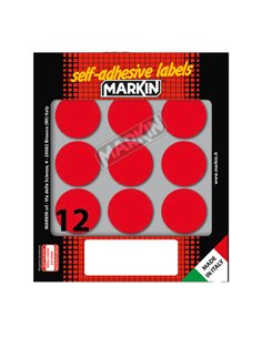 Etichetta adesiva rosso tonda Ø34mm (10fogli x 12etichette) Markin X10009RO MARKIN ETICHETTE IN FOGLIETTI