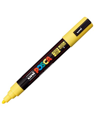 Marcatore UNI POSCA PC5M p.media 1,8-2,5mm giallo UNI MITSUBISHI M PC5M G UNI MITSUBISHI A BASE D'ACQUA