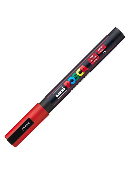 Marcatore UNI POSCA PC3M p.fine 0,9-1,3mm rosso UNI MITSUBISHI M PC3M R