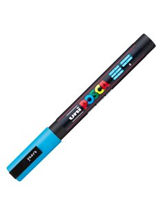 Marcatore UNI POSCA PC3M p.fine 0,9-1,3mm azzurro UNI MITSUBISHI M PC3M AZ UNI MITSUBISHI A BASE D'ACQUA 2