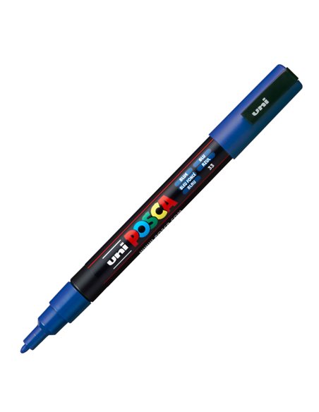 Marcatore UNI POSCA PC3M p.fine 0,9-1,3mm blu UNI MITSUBISHI M PC3M B UNI MITSUBISHI A BASE D'ACQUA