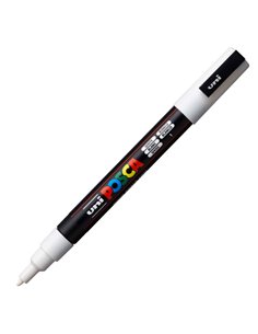Marcatore UNI POSCA PC3M p.fine 0,9-1,3mm bianco UNI MITSUBISHI M PC3M BI UNI MITSUBISHI A BASE D'ACQUA