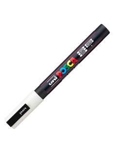 Marcatore UNI POSCA PC3M p.fine 0,9-1,3mm bianco UNI MITSUBISHI M PC3M BI UNI MITSUBISHI A BASE D'ACQUA 2