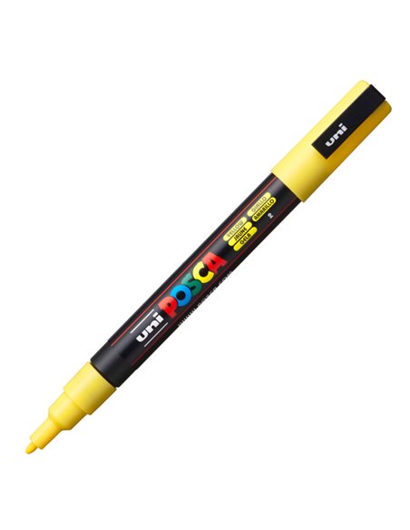 Marcatore UNI POSCA PC3M p.fine 0,9-1,3mm giallo UNI MITSUBISHI M PC3M G UNI MITSUBISHI A BASE D'ACQUA