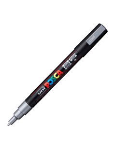 Marcatore UNI POSCA PC3M p.fine 0,9-1,3mm argento UNI MITSUBISHI M PC3M ARG UNI MITSUBISHI A BASE D'ACQUA