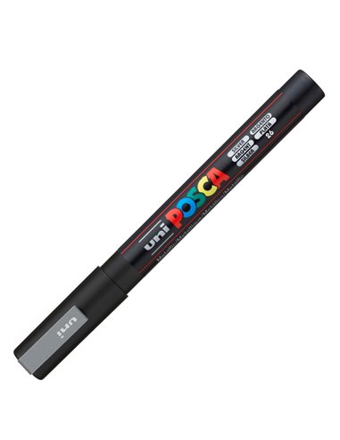 Marcatore UNI POSCA PC3M p.fine 0,9-1,3mm argento UNI MITSUBISHI M PC3M ARG UNI MITSUBISHI A BASE D'ACQUA