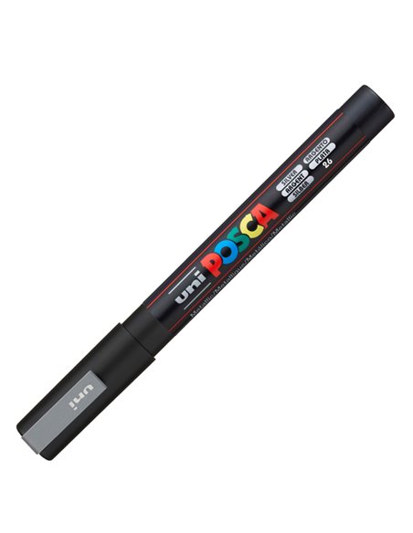 Marcatore UNI POSCA PC3M p.fine 0,9-1,3mm argento UNI MITSUBISHI M PC3M ARG UNI MITSUBISHI A BASE D'ACQUA