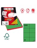 Etichetta adesiva C/512 verde 100fg A4 105x74,25mm (8et/fg) Markin X210C512VE