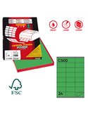 Etichetta adesiva C/500 verde 100fg A4 70x36mm (24et/fg) Markin X210C500VE