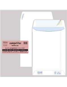 100 buste sacco COMPETITOR FSC® bianca strip adesivo 160x230mm 80gr Pigna Envelo 065451923