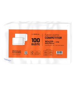 100 buste sacco COMPETITOR FSC® bianca strip adesivo 160x230mm 80gr Pigna Envelo 065451923 2