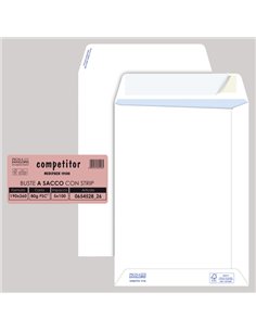 100 buste sacco COMPETITOR FSC® bianca strip adesivo 190x260mm 80gr Pigna Envelo 065452826 Pigna Envelopes BUSTE A SACCO
