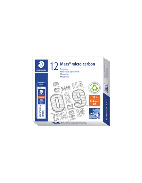12 astucci da 12 mine 0.9mm MARS®MICRO 250 09-HB STAEDTLER 250 09-HB STAEDTLER MINE