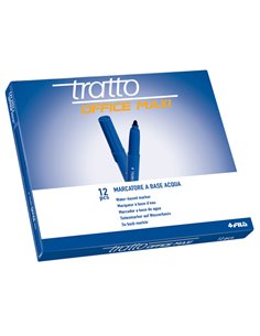 SCATOLA 12 PENNARELLI TRATTO OFFICE MAXI BLU 731601 TRATTO PUNTA FELTRO 2