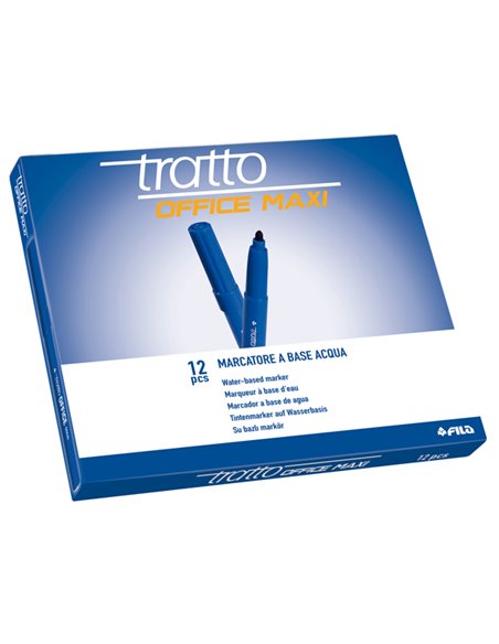 SCATOLA 12 PENNARELLI TRATTO OFFICE MAXI BLU 731601 TRATTO PUNTA FELTRO
