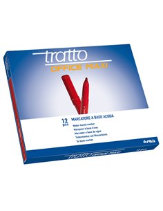 SCATOLA 12 PENNARELLI TRATTO OFFICE MAXI ROSSO 731602 TRATTO PUNTA FELTRO 2