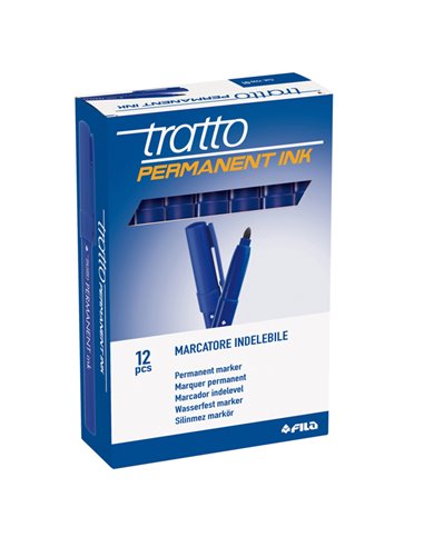 SCATOLA 12 MARCATORI TRATTO PERMANENT INK BLU 732501 TRATTO PERMANENTI