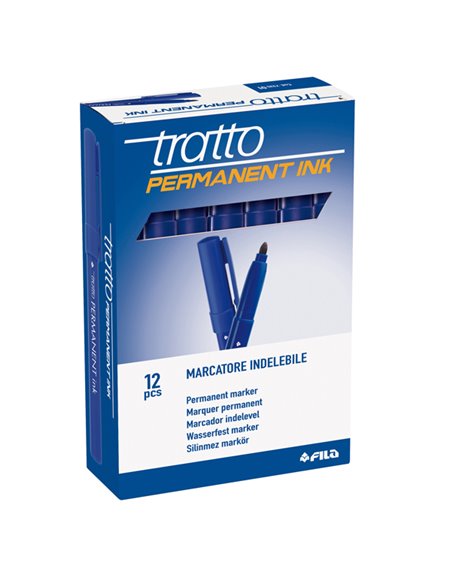 SCATOLA 12 MARCATORI TRATTO PERMANENT INK BLU 732501 TRATTO PERMANENTI