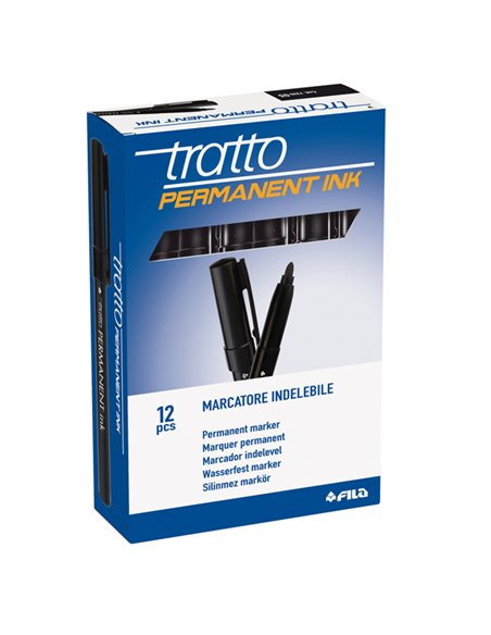 SCATOLA 12 MARCATORI TRATTO PERMANENT INK NERO 732503 TRATTO PERMANENTI
