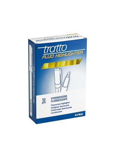 SCATOLA 12 EVIDENZIATORI HIGHLIGHTER GIALLO TRATTO FLUO 733001 TRATTO COLORE LIQUIDO