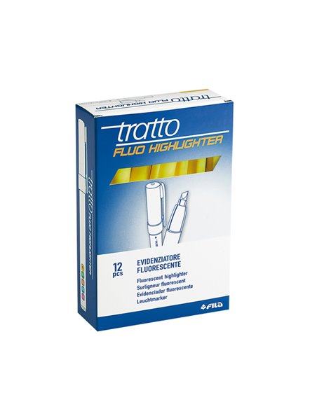SCATOLA 12 EVIDENZIATORI HIGHLIGHTER GIALLO TRATTO FLUO 733001 TRATTO COLORE LIQUIDO