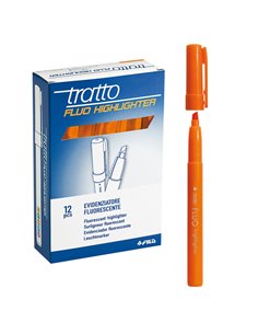 SCATOLA 12 EVIDENZIATORI HIGHLIGHTER ARANCIO TRATTO FLUO 733003 TRATTO COLORE LIQUIDO
