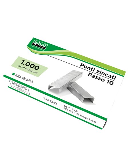 20 SCATOLE DA 1000 PUNTI ZINCATI P-10 PASSO 10 P-10 LEBEZ PUNTI CUCITRICI