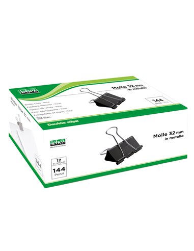 SCATOLA 12 DOUBLE CLIPS 32MM ART.510/2 510/2