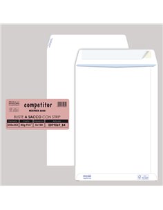 100 buste sacco COMPETITOR FSC® bianca strip adesivo 250x353mm 80gr Pigna Envelo 0099069B4