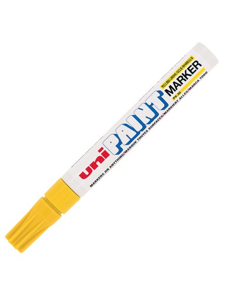 Marcatore UNI PAINT PX20 punta conica 2,8mm giallo UNI MITSUBISHI M PX20 G UNI MITSUBISHI SPECIALI (CD-VETRO-TESSUTI-ECC.)