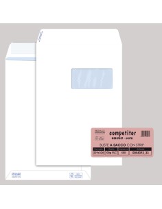 500 buste sacco CompetitorFSC®bianca strip adesivo c/finestra 23x33cm 100gr Pign 005439333