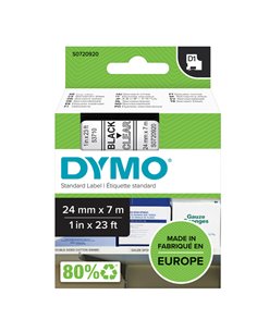 NASTRO DYMO TIPO D1 (24MMX7MT) NERO/TRASPARENTE 537100 S0720920 DYMO ETICHETTE-NASTRI-TAMPONI PER ETICHETTATRICI E PREZZATRICI