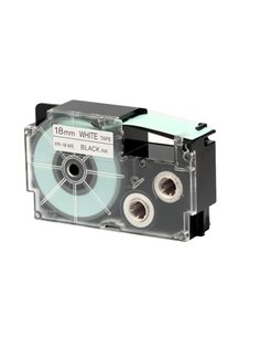 NASTRO CASIO 18MM X 8MT NERO SU BIANCO XR-18WE1-W-DJ CASIO ETICHETTE-NASTRI-TAMPONI PER ETICHETTATRICI E PREZZATRICI