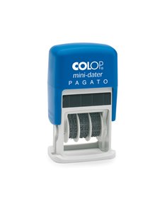 Timbro mini S160/L1 DATARIO + PAGATO 4mm autoinchiostrante COLOP S160/L1 COLOP DATARI-NUMERATORI-POLINOMI