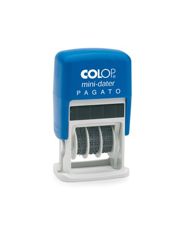 Timbro mini S160/L1 DATARIO + PAGATO 4mm autoinchiostrante COLOP S160/L1 COLOP DATARI-NUMERATORI-POLINOMI