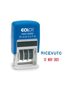 Timbro mini S160/L2 DATARIO + RICEVUTO 4mm autoinchiostrante COLOP S160/L2 COLOP DATARI-NUMERATORI-POLINOMI