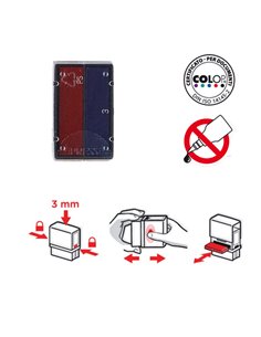 TAMPONE COLOP E/10/2 ROSSO-BLU E10.BIC COLOP INCHIOSTRO PER TIMBRI-TAMPONI