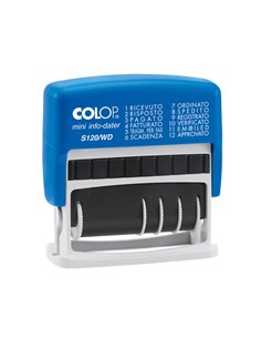Timbro mini S120WD DATARIO + POLINOMIO 12diciture 4mm autoinchiostrante COLOP S120WD COLOP DATARI-NUMERATORI-POLINOMI