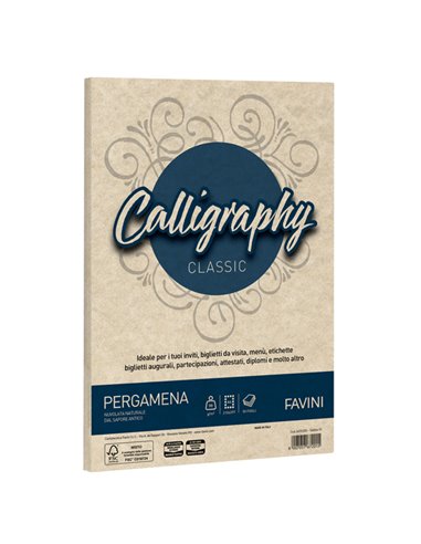 Carta CALLIGRAPHY PERGAMENA 90gr A4 50fg sabbia 02 FAVINI A69U204