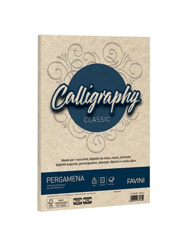 Carta CALLIGRAPHY PERGAMENA 190gr A4 50fg sabbia 02 FAVINI A69U084