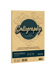 Carta CALLIGRAPHY PERGAMENA 190gr A4 50fg oro 03 FAVINI A69W084 FAVINI CARTE EVENTI-INVITI