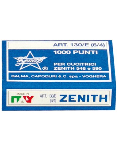 SCATOLA 1000 PUNTI ZENITH 130/E S100 (6/4) IN ACCIAIO NATURALE 0311301431