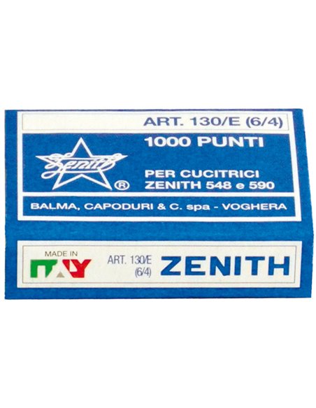 SCATOLA 1000 PUNTI ZENITH 130/E S100 (6/4) IN ACCIAIO NATURALE 0311301431