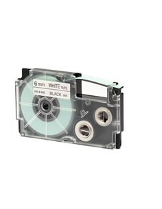 NASTRO CASIO 6MM X 8MT NERO SU BIANCO XR-6WE1-W-DJ