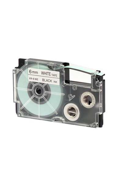 NASTRO CASIO 6MM X 8MT NERO SU BIANCO XR-6WE1-W-DJ