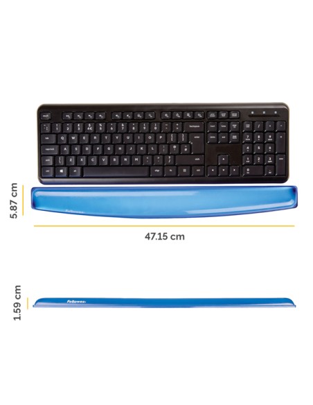 POGGIAPOLSI DA TASTIERA IN GEL TRASPARENTE BLU 9113709 FELLOWES MOUSEPAD E POGGIAPOLSI